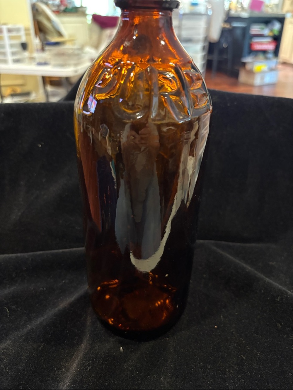Amber Glass Decorative Bottle - Home Accent
